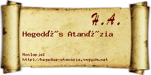 Hegedűs Atanázia névjegykártya